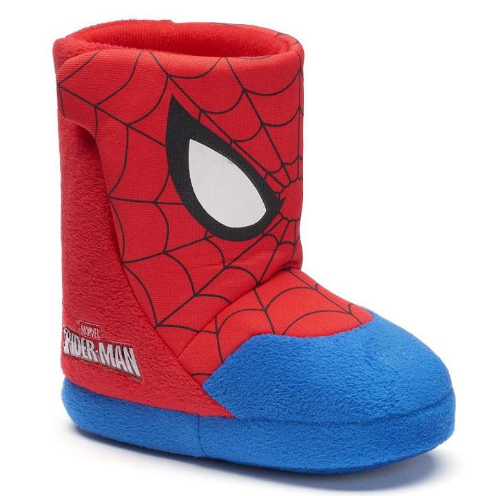 Marvel Spider-man Toddlers' Boot Slippers, Size: Xl (11/12), Red