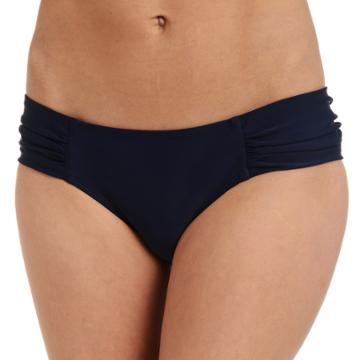 Women's Cyn And Luca Shirred Scoop Bikini Bottoms, Size: Small, Blue (navy)