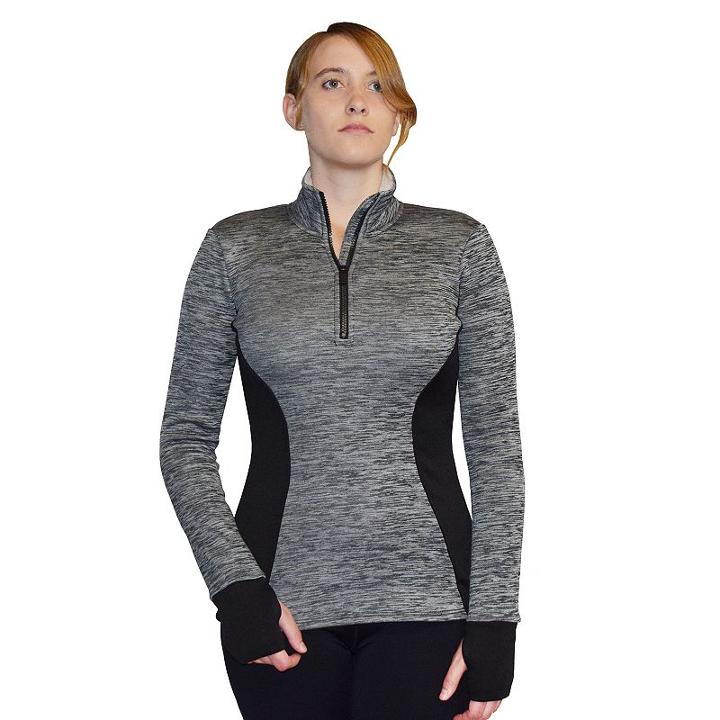 Women's Snow Angel Minx Hourglass Quarter Zip Top, Size: Small, Med Grey