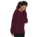 Juniors' So&reg; Lace-up Sleeve Sweater, Teens, Size: Small, Purple