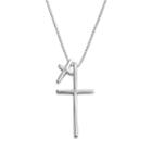 Timeless Sterling Silver Double Cross Pendant, Women's, Multicolor