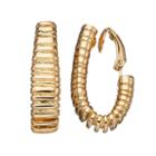 Dana Buchman Textured Nickel Free Clip On Hoop Earrings, Women's, Gold