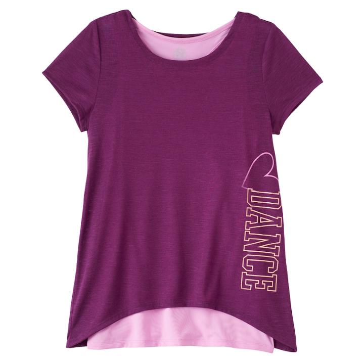 Girls Plus Size Double Layer Tulip Back Tank Top Tee, Size: 14 1/2, Drk Purple