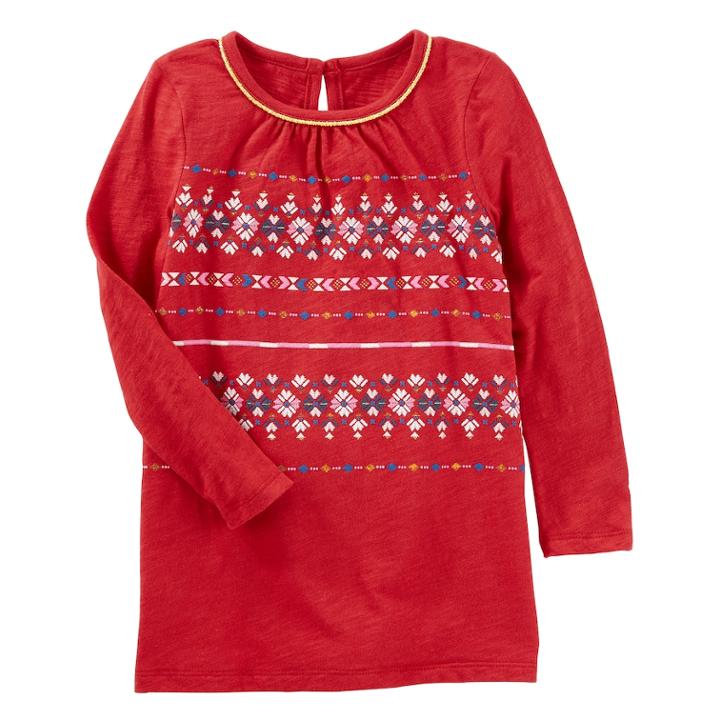 Girls 4-12 Oshkosh B'gosh Print Tunic, Size: 12, Red