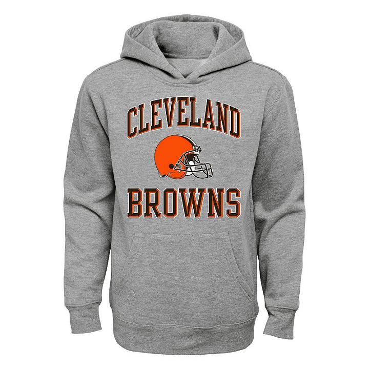 Boys 8-20 Cleveland Browns Promo Fleece Hoodie, Boy's, Size: L(14/16), Grey