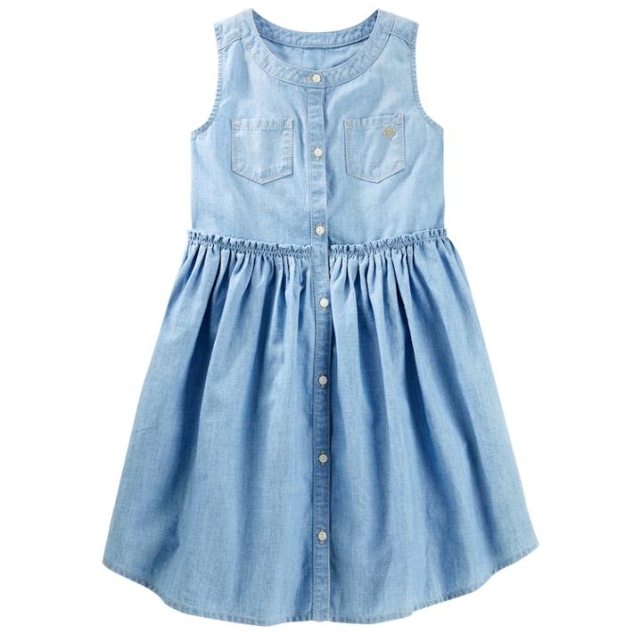 Girls 4-12 Oshkosh B'gosh&reg; Chambray Dress, Size: 6-6x, Blue