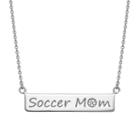 Sterling Silver Soccer Mom Bar Necklace, Women's, Size: 16, Grey
