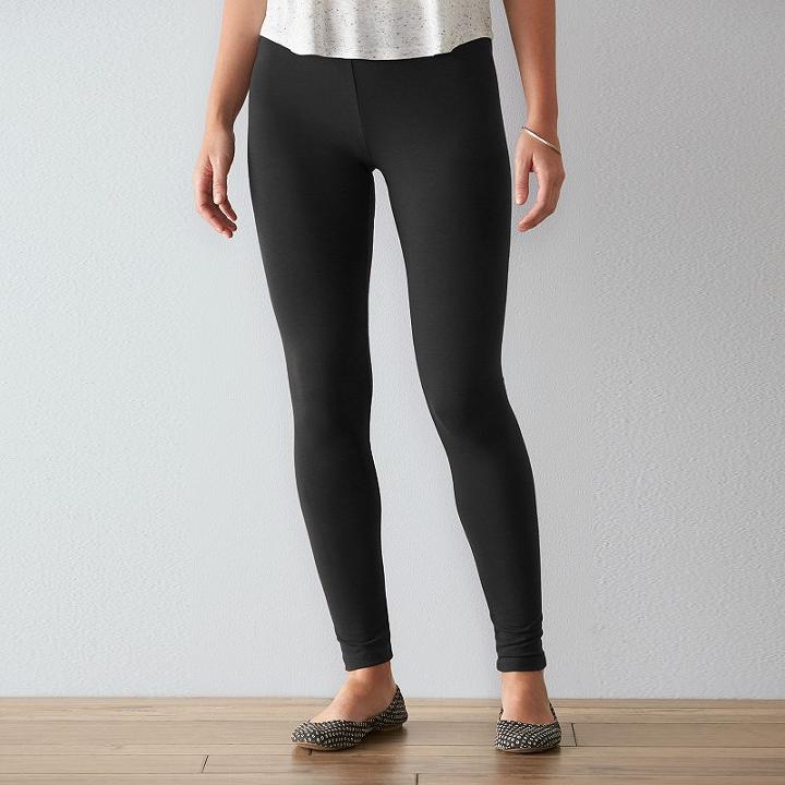 Women's Sonoma Goods For Life&trade; Solid Leggings, Size: Medium, Black