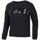 Girls 7-16 Adidas Long Sleeve Cropped Sweatshirt, Size: Small, Black