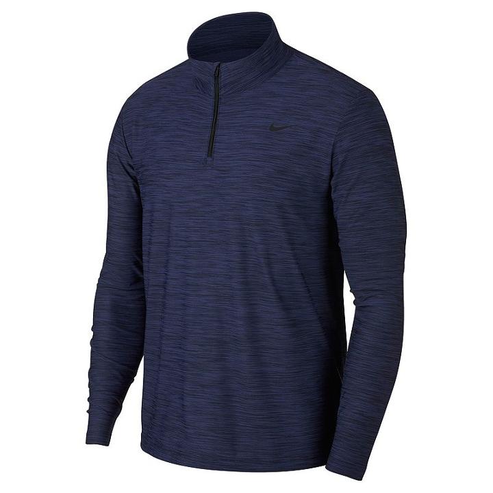 Men's Nike Breathable Quarter-zip Pullover Top, Size: Large, Med Blue