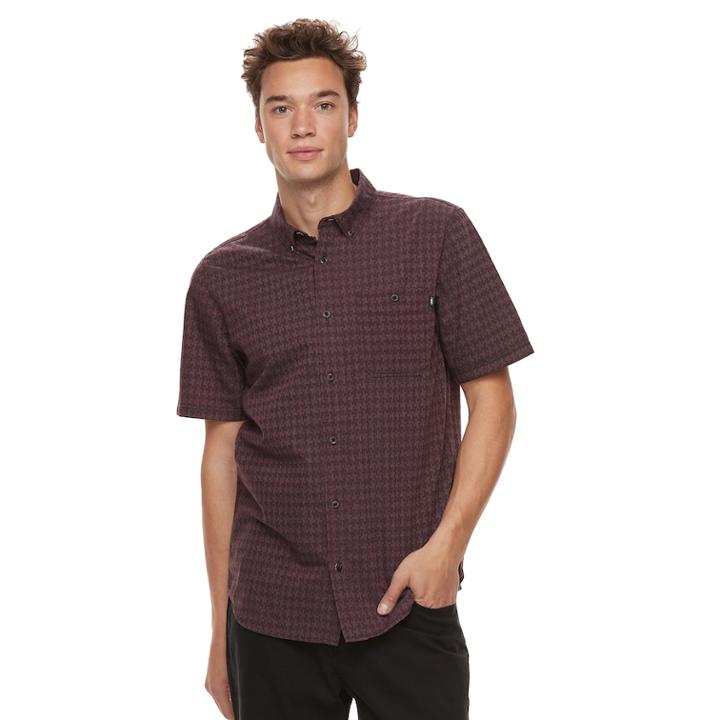 Men's Vans Wild Open Button-down Shirt, Size: Large, Med Brown
