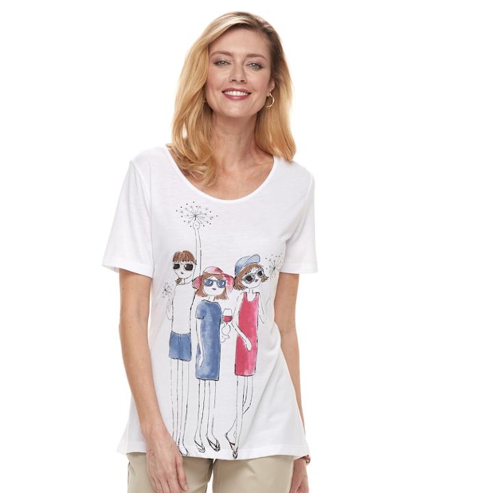 Women's Patriotic Swing Tee, Size: Xl, White