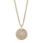Duchess Of Dazzle Crystal 14k Gold-plated Circle Pendant Necklace, Women's, Grey