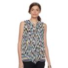 Women's Dana Buchman Lace-up V Hem Tank, Size: Xs, Green