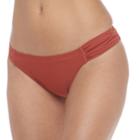 Mix And Match Shirred Hipster Bikini Bottoms, Teens, Size: Large, Drk Orange