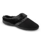 Women's Isotoner Microsuede Basil Hoodback Slippers, Size: Xl, Black