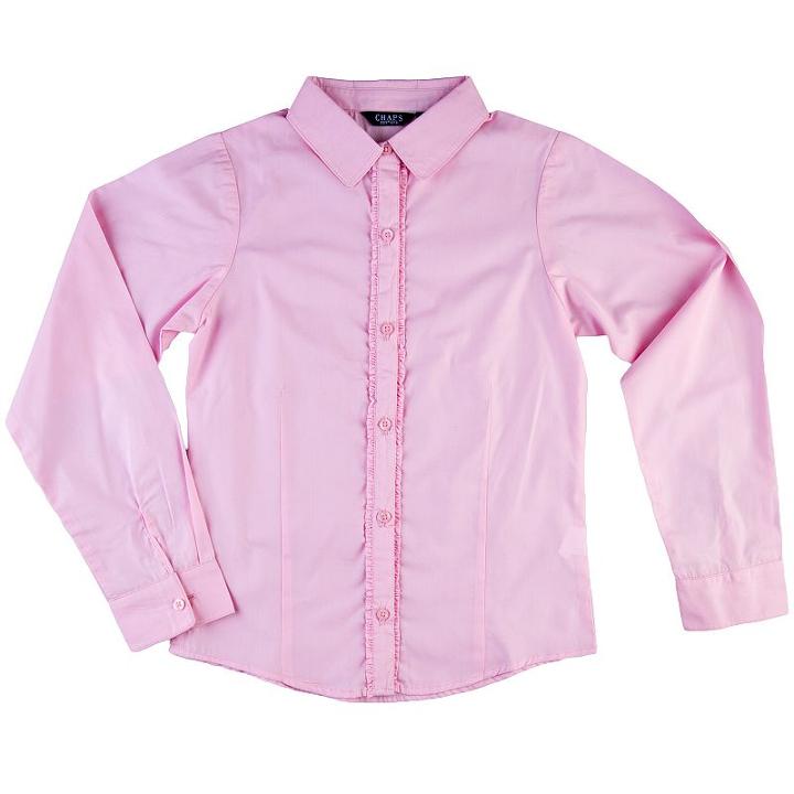 Girls 7-16 Chaps Ruffled Woven School Uniform Shirt, Girl's, Size: Xl, Light Pink