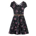 Girls 7-16 & Plus Size So&reg; Double Criss-cross Back Belted Skater Dress, Girl's, Size: Xxl/16, Black