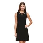 Women's Msk Strappy A-line Dress, Size: Medium, Black