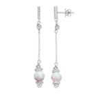 Adora Sterling Silver Simulated Opal & Cubic Zirconia Linear Drop Earrings, Women's, White