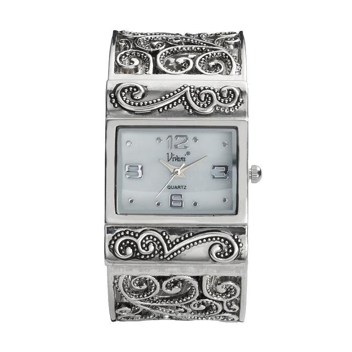 Vivani Women's Filigree Bangle Watch, Size: Small, Grey