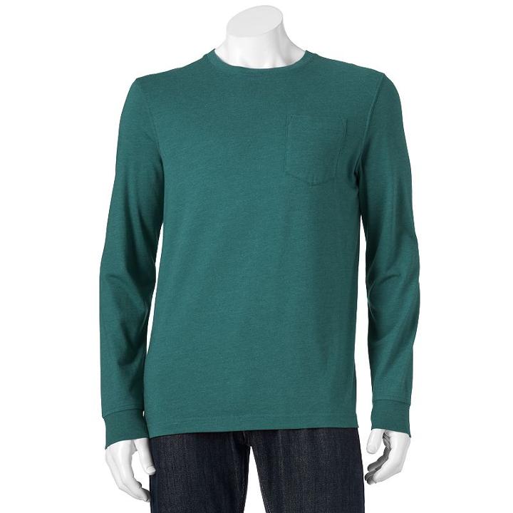Men's Croft & Barrow&reg; Solid Pocket Tee, Size: Large, Dark Blue