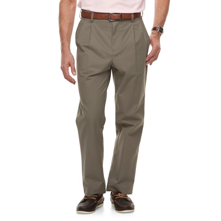 Men's Croft & Barrow&reg; Classic-fit Easy-care Stretch Pleated Dress Pants, Size: 38x29, Med Green