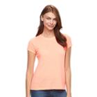 Apt. 9, Women's &reg; Essential Marled Crewneck Tee, Size: Large, Brt Orange