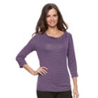 Women's Dana Buchman Half-cowlneck Top, Size: Large, Purple