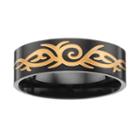 Men's Two Tone Ion-plated Stainless Steel Tribal Band, Size: 12, Multicolor