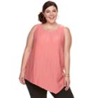 Plus Size Apt. 9&reg; Asymmetrical Textured Tank, Women's, Size: 2xl, Med Pink