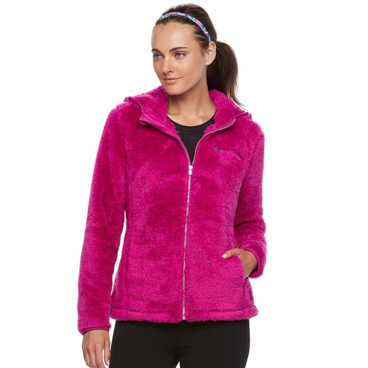Women's Fila Sport&reg; Luca Hooded Fleece Jacket, Size: Medium, Dark Pink