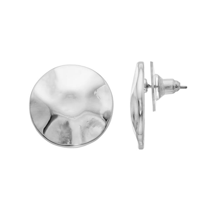 Dana Buchman Hammered Round Stud Earrings, Women's, Silver