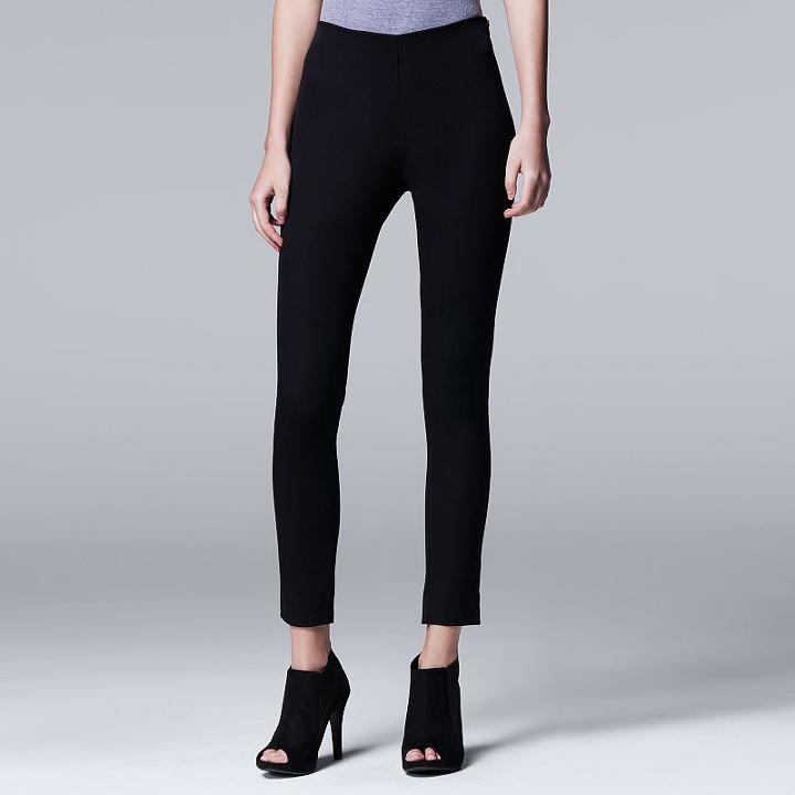 Women's Simply Vera Vera Wang Twill Skinny Pants, Size: Xs, Black