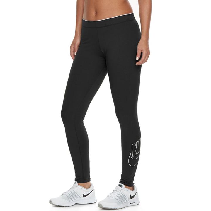Women's Nike Futura Logo Graphic Leggings, Size: Large, Grey (charcoal)