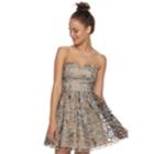 Juniors' Speechless Floral Sweetheart Party Dress, Teens, Size: 1, Brown Over