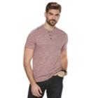 Men's Rock & Republic Mock-layered Henley Tee, Size: Large, Drk Purple