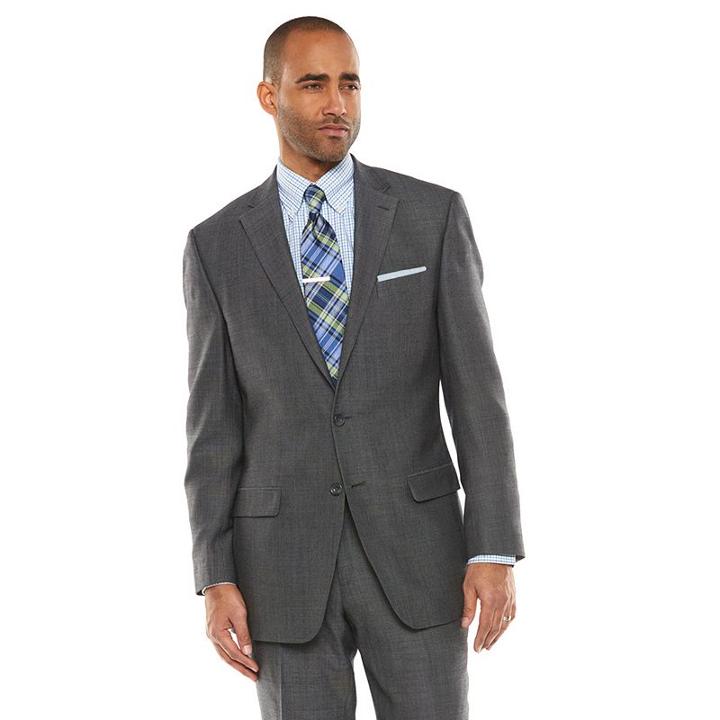 Men's Chaps Black Label Classic-fit Charcoal (grey) Wool-blend Stretch Suit Jacket, Size: 38 - Regular