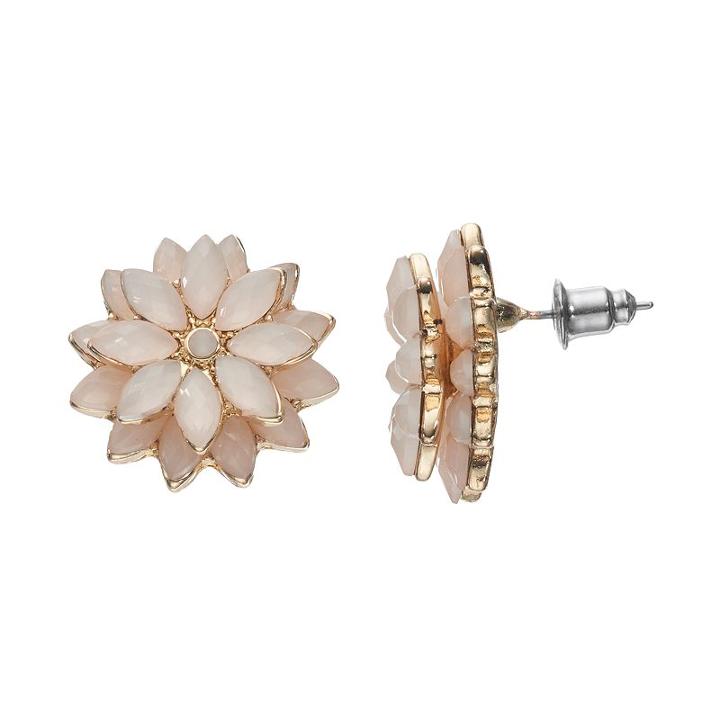 Mudd&reg; Pink Marquise Cluster Flower Earrings, Teens