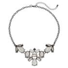 Mudd&reg; Geometric Stone Statement Necklace, Girl's, Silver