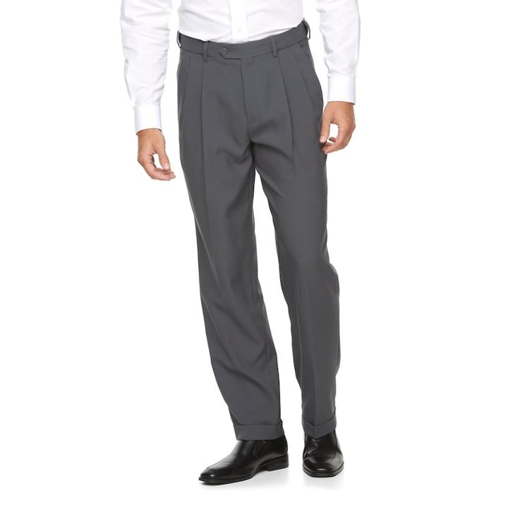 Big & Tall Croft & Barrow&reg; Classic-fit Easy-care Pleated Dress Pants, Men's, Size: 40x36, Dark Grey