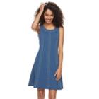 Women's Nina Leonard Embellished A-line Crepe Dress, Size: Xl, Brt Blue