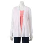 Women's Croft & Barrow&reg; Essential Open-front Cardigan, Size: Xxl, White