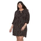 Plus Size Women's Apt. 9&reg; Shirred Fit & Flare Dress, Size: 2xl, Black