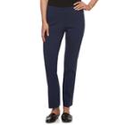 Petite Apt. 9&reg; Pull-on Straight-leg Dress Pants, Women's, Size: 4p-short, Blue (navy)