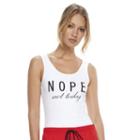 Madden Nyc Juniors' Nope Not Today Graphic Bodysuit, Girl's, Size: Large, Natural