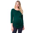 Maternity Pip & Vine By Rosie Pope Ruched Cowlneck Tee, Women's, Size: S-mat, Med Green
