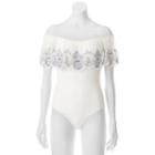 Juniors' Trixxi Embroidered Off-the-shoulder Bodysuit, Girl's, Size: Large, White Oth