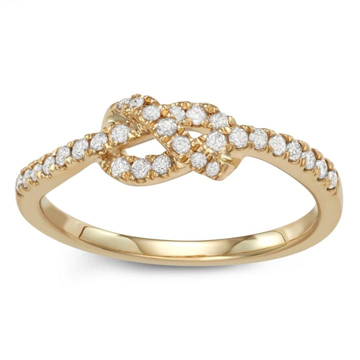 10k Gold 1/4 Carat T.w. Diamond Knot Ring, Women's, Size: 7, White