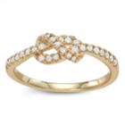 10k Gold 1/4 Carat T.w. Diamond Knot Ring, Women's, Size: 7, White